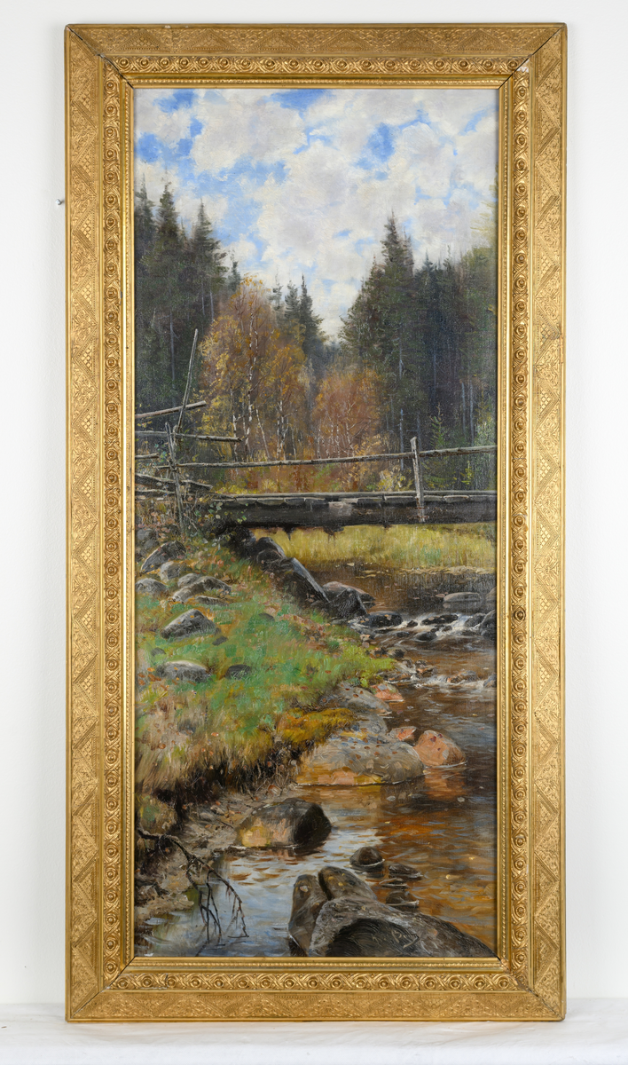 Träspång över bäck [OLJEMÅLNING]