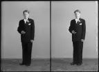 Porträtt, körfoto. Bengt Lövberg, Mälby, Dingtuna.
Ur Gustaf Åhmans samling.