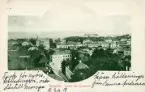 Brevkort adresserat till sjuksköterskan Amanda Palm, 1903. Motivet är vy över staden Västerås, fotot taget från kyrktornet.
Text på framsidan: 