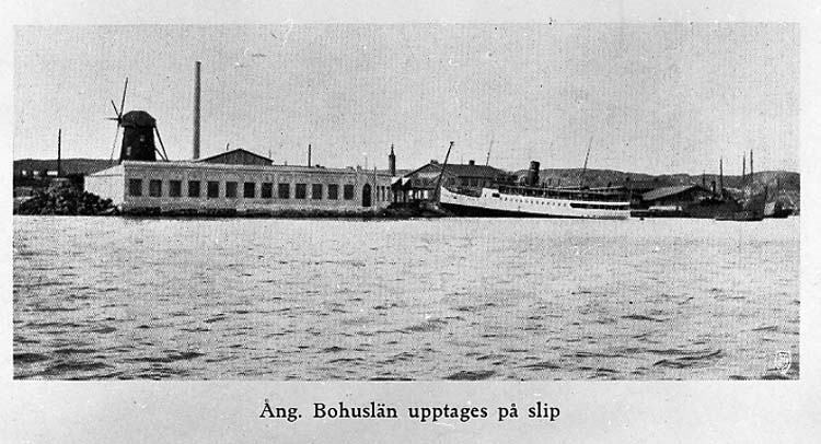 Text på kortet: "Ång. Bohuslän upptages på slip".