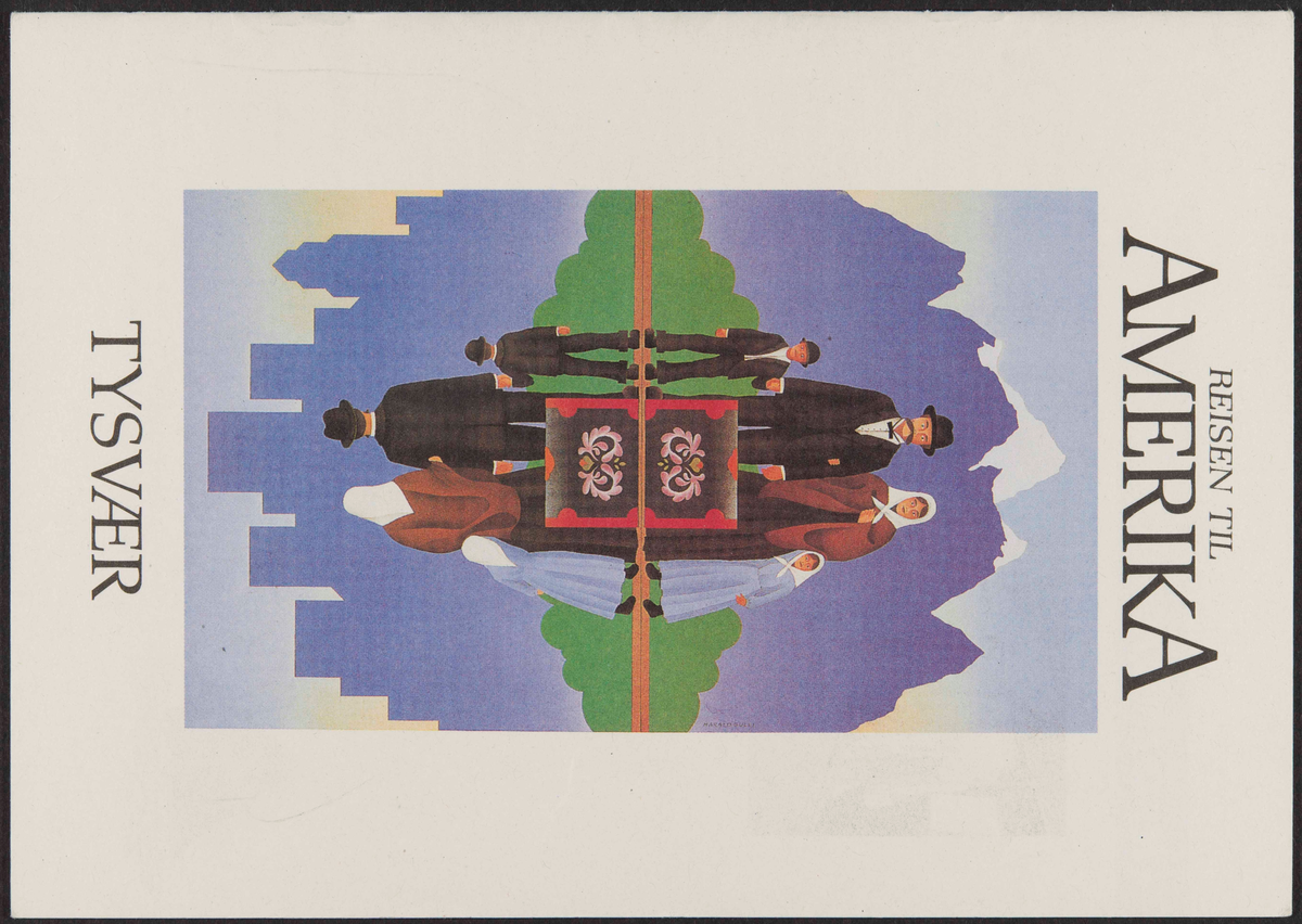 Hefte om utstillingen "Reisen til Amerika" om den norske utvandringen til Amerika.