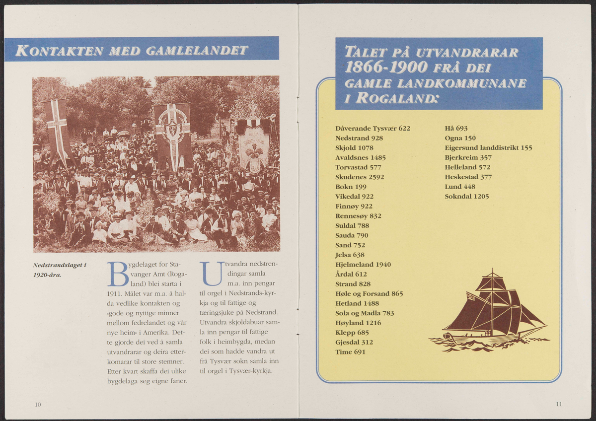 Hefte om utstillingen "Reisen til Amerika" om den norske utvandringen til Amerika.