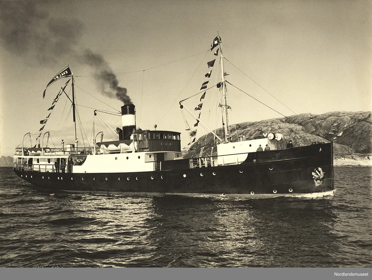 S/S "Kvaløy" av Troms Fylkes Dampskibsselskap. Ombygget 1950 ved Bodø Skipsverft & Mek. Verksted A/S.