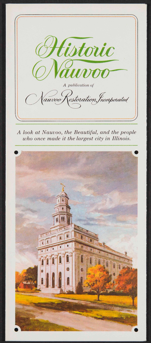 Reklamebrosjyre for turister om Nauvoo, Illinois.