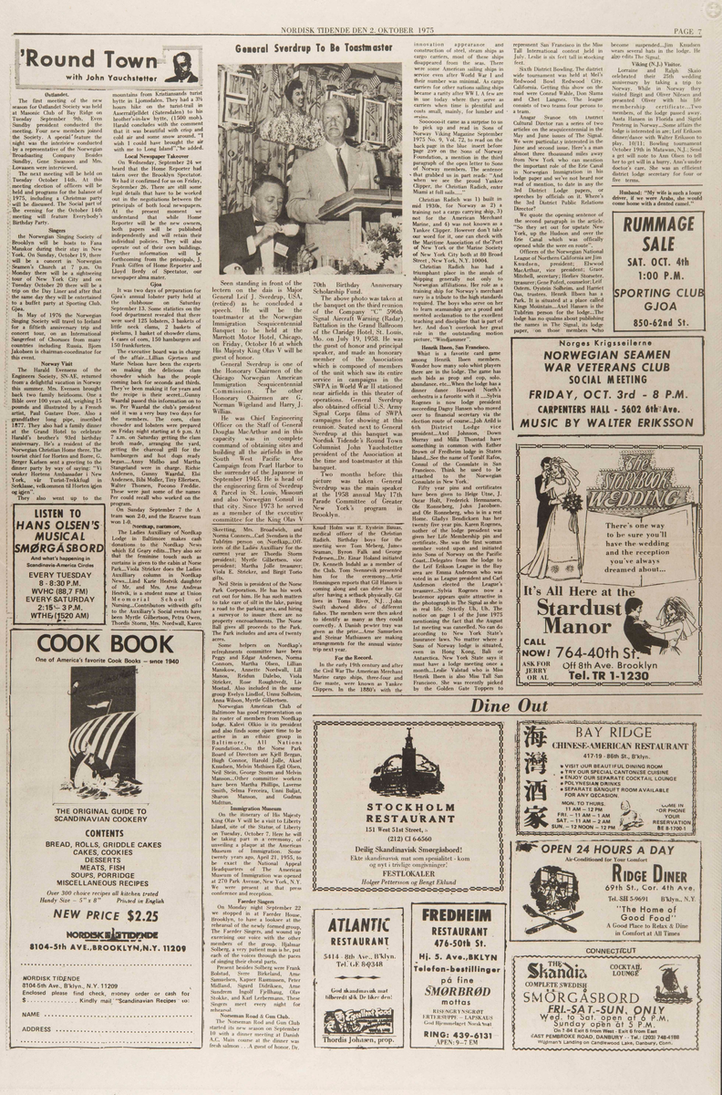 Komplett eksemplar av Nordisk Tidende fra 02.10.1975.