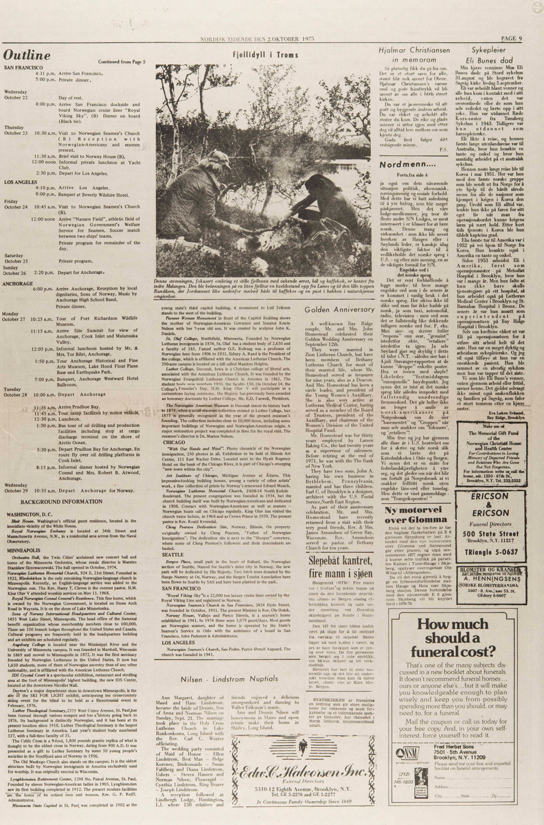 Komplett eksemplar av Nordisk Tidende fra 02.10.1975.