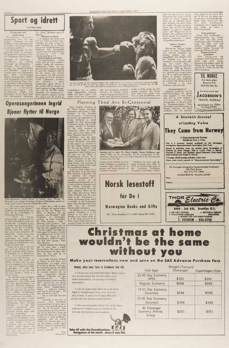 Komplett eksemplar av Nordisk Tidende fra 02.10.1975.