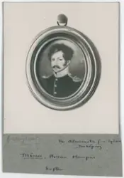 Porträtt på greve, kapten Stellan Hampus Mörner född år 1796 och död år 1857.