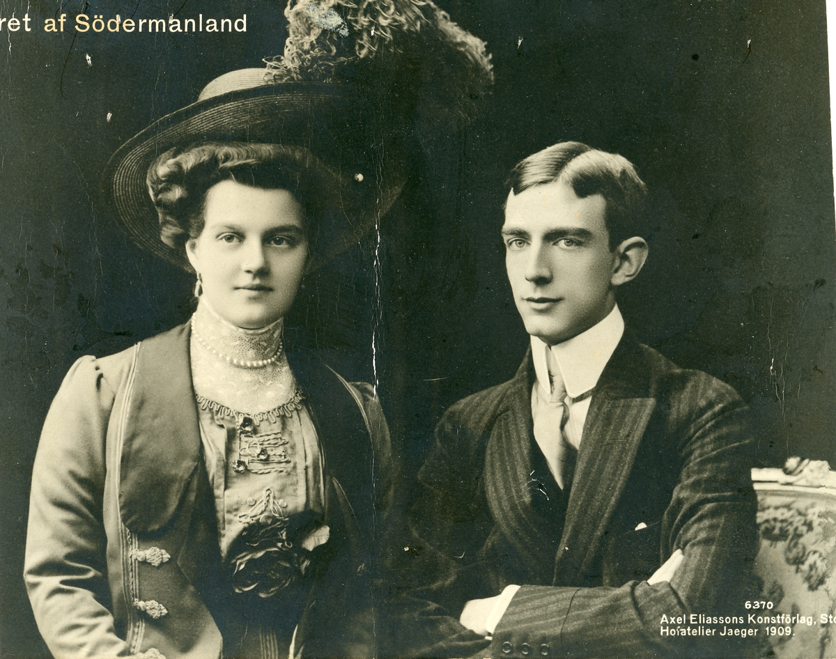 Foto av Hertigparet af Södermanland, Prins Wilhelm och prinsessan Maria Pavlovna.