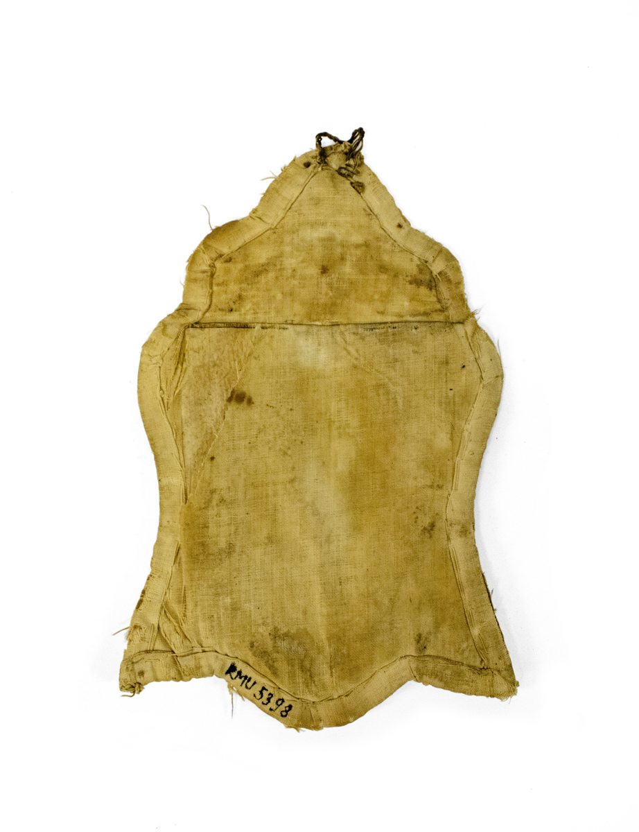 Perlebrodert fotoramme av tekstil.