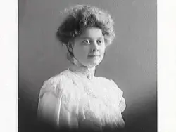 Fröken Hulda Pehrson, syster till handlanden Oscar Pehrson.