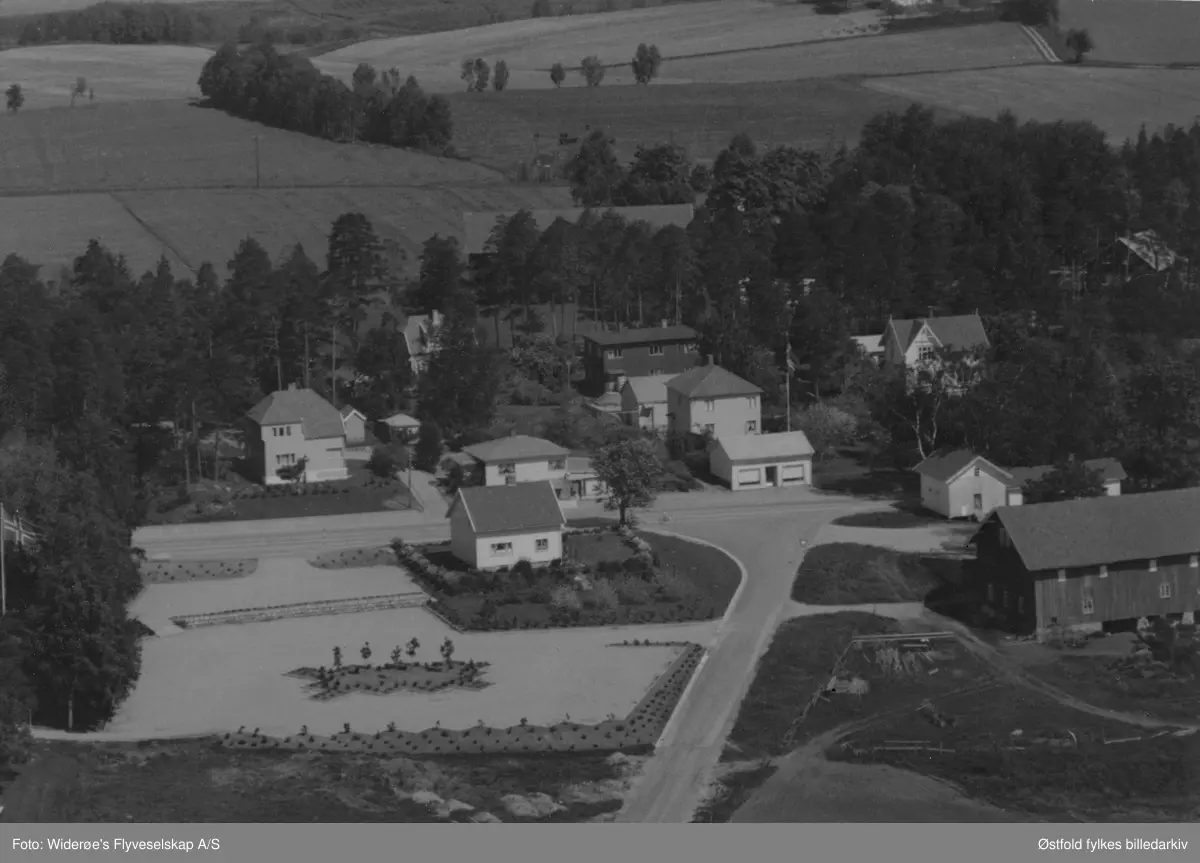 Oversiktsbilde over boligområde på Haraldstad i Tune i 1962.