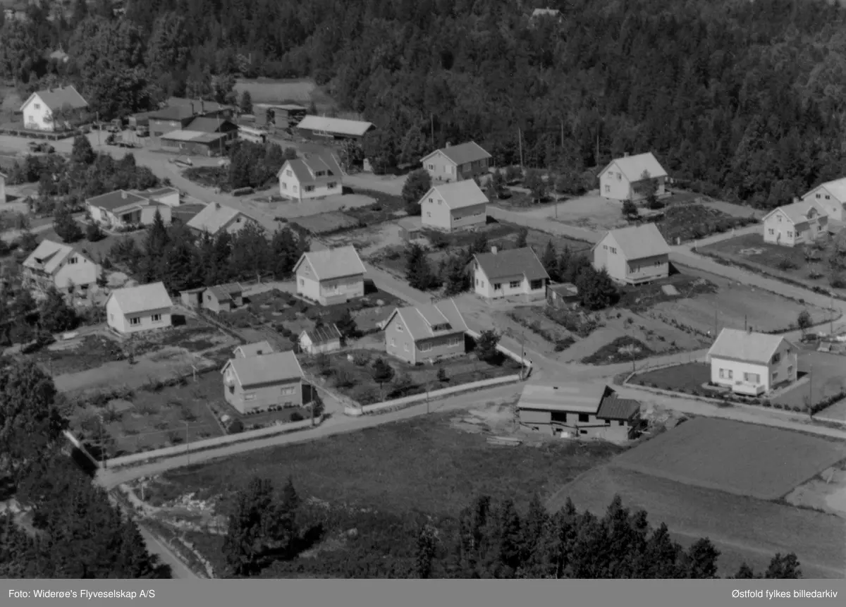 Oversiktsbilde over Haraldstad i Tune i 1962.