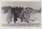Snöröjning 1916: Demonstration för vägkurs, för lite snö.