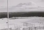 Vinterlandskap med snöhinder, vinterfältövning 1960-tal.