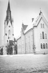 Vinter vid Linköpings domkyrka år 1928.