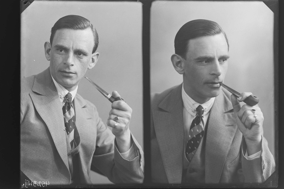 Fotografering beställd av Ekbom. Föreställer sannolikt Nils Erik Helfrid Ekbom (1894-1956).