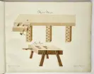 Hyvelbänk och sågbänk, ritning av Nils Fredrik Ehrenström.