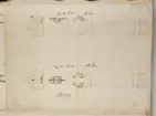 Avbildning av två 3-pundiga eldrör ur en inventeringsvolym som dokumenterar artilleribestyckningen vid fästningarna i Göteborg, Älvsborg, Marstrand och Bohus. Inventeringen sammanställdes den 26 mars 1691.
