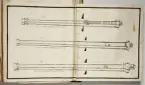 Avbildning av eldrör ur en inventeringsvolym som dokumenterar artilleribestyckningen vid fästningarna i Göteborg, Älvsborg, Marstrand och Bohus. Inventeringen sammanställdes den 26 mars 1691.