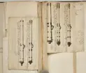Avbildning av eldrör ur en inventeringsvolym som dokumenterar artilleribestyckningen vid fästningarna i Göteborg, Älvsborg, Marstrand och Bohus. Inventeringen sammanställdes den 26 mars 1691.