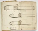 Avbildning av eldrör från fästningen i Narva, ur en volym som dokumenterar artilleritroféer i fästningarna i Ingermanland och Kexholm, daterad 1691.