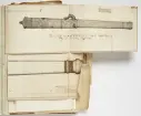 Avbildning av eldrör från fästningen i Narva, ur en volym som dokumenterar artilleritroféer i fästningarna i Ingermanland och Kexholm, daterad 1691.