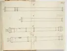 Avbildning av eldrör från fästningen i Narva, ur en volym som dokumenterar artilleritroféer i fästningarna i Ingermanland och Kexholm, daterad 1691.