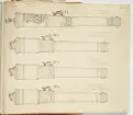 Avbildning av eldrör från fästningen i Ivanogorod, ur en volym som dokumenterar artilleritroféer i fästningarna i Ingermanland och Kexholm, daterad 1691.
