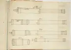 Avbildning av eldrör från fästningen i Ivanogorod, ur en volym som dokumenterar artilleritroféer i fästningarna i Ingermanland och Kexholm, daterad 1691.