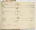 Avbildning av eldrör från fästningen i Nöteborg, ur en volym som dokumenterar artilleritroféer i fästningarna i Ingermanland och Kexholm, daterad 1691.