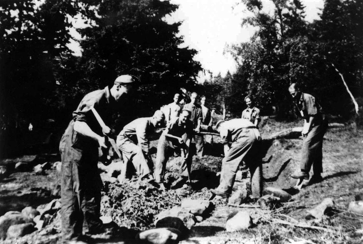 Pionjärövning vid Skaraborgs regemente vid Källedalsbäcken 1938.
