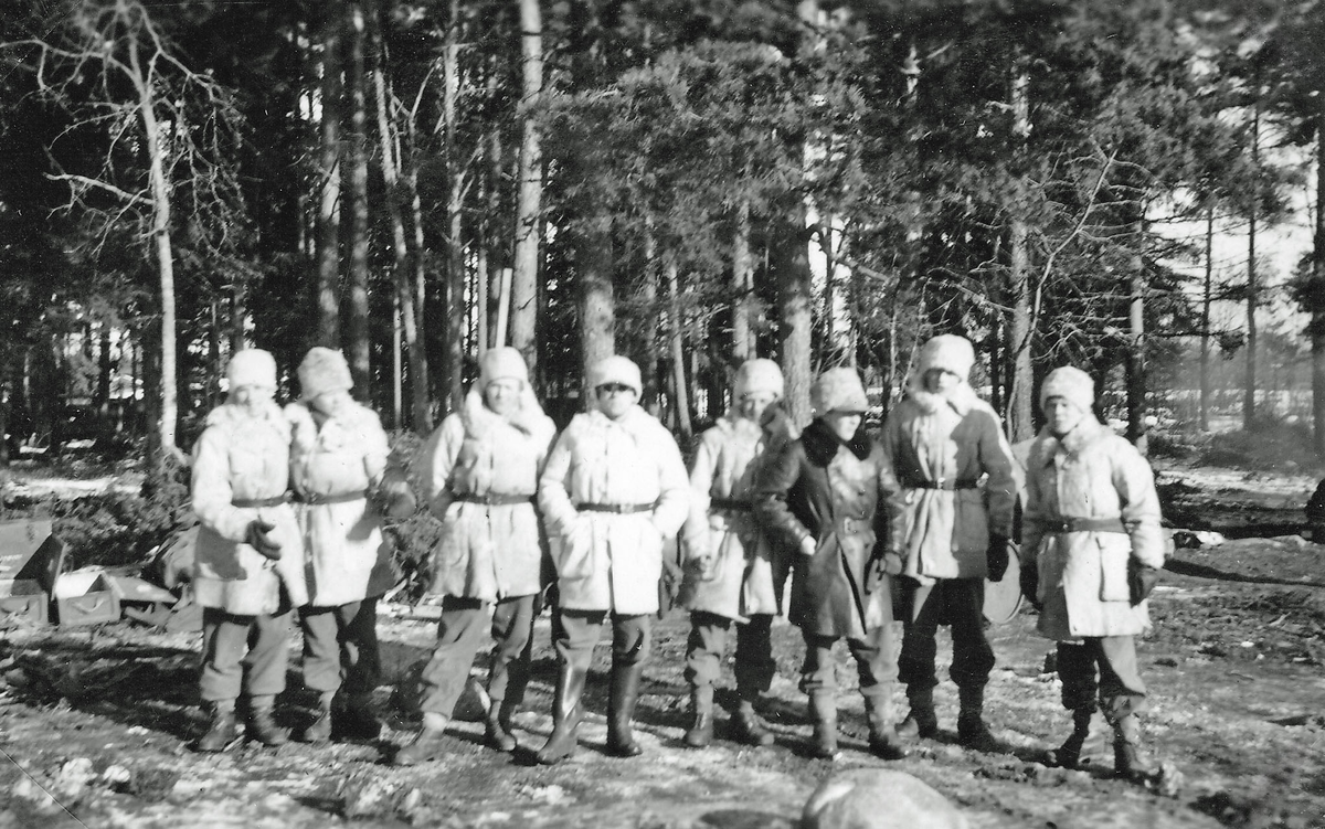 Gruppchefsskolan vid P 4 på Kråks skjutfält tidigt 1950-tal.