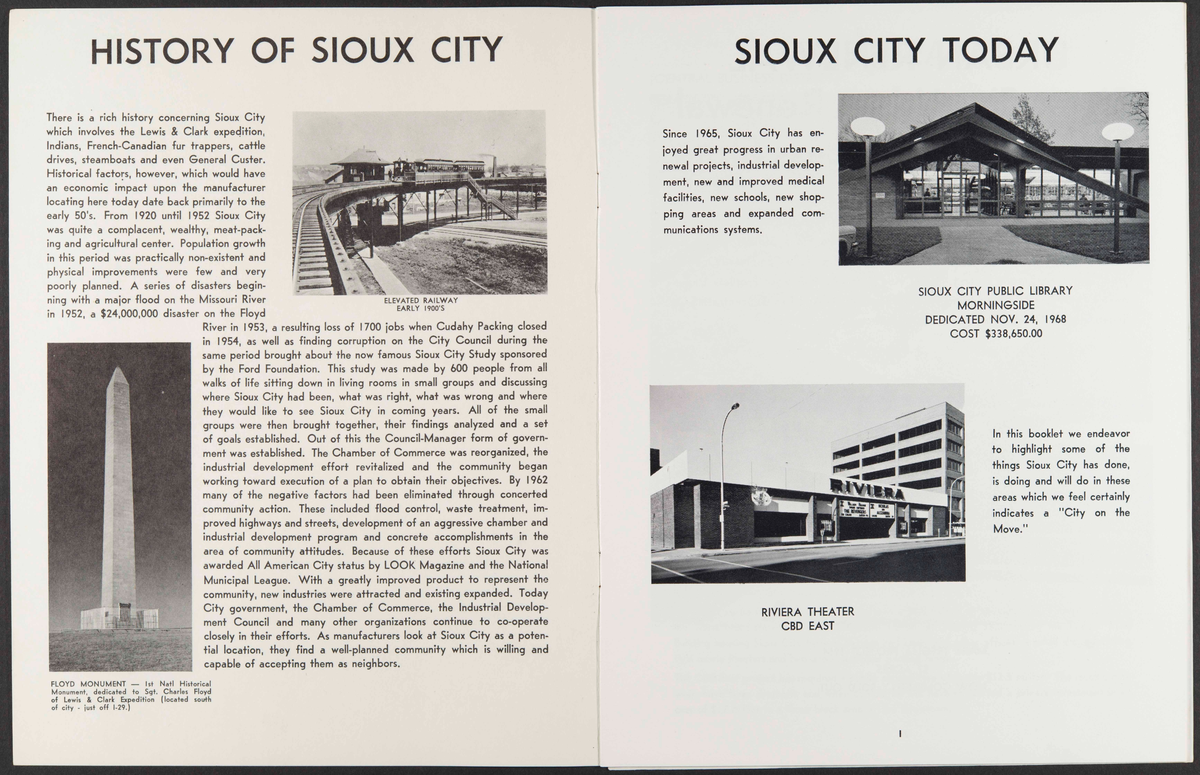 Hefte med informasjon om Sioux City, USA