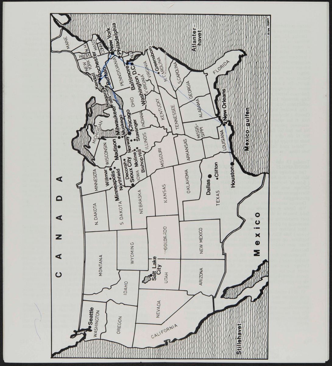 Hefte med program reise for til USA i 1982 i forbindelse med markering av Cleng Peersons fødsel