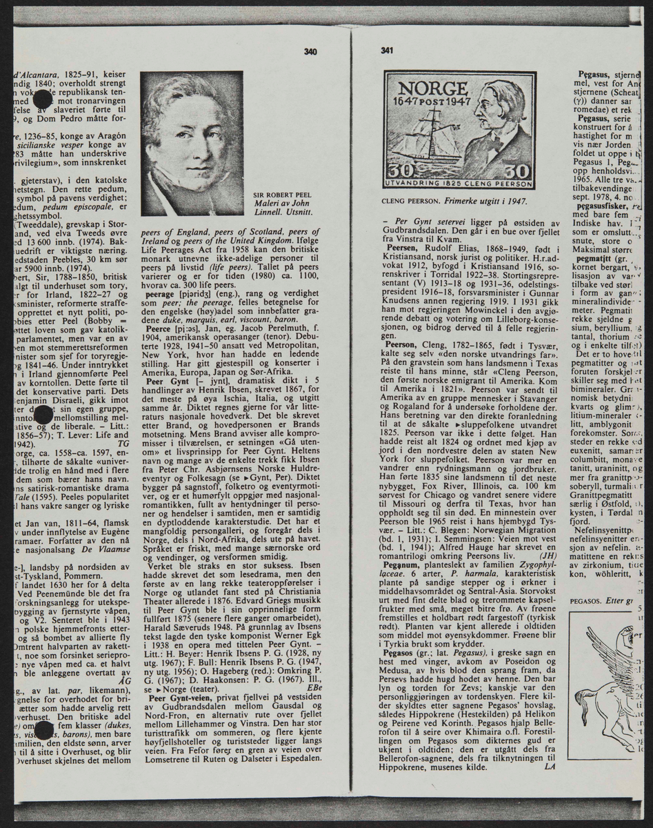 Hefte med bilder og informasjon knyttet til Cleng Peerson og hans fødested, Tysvær