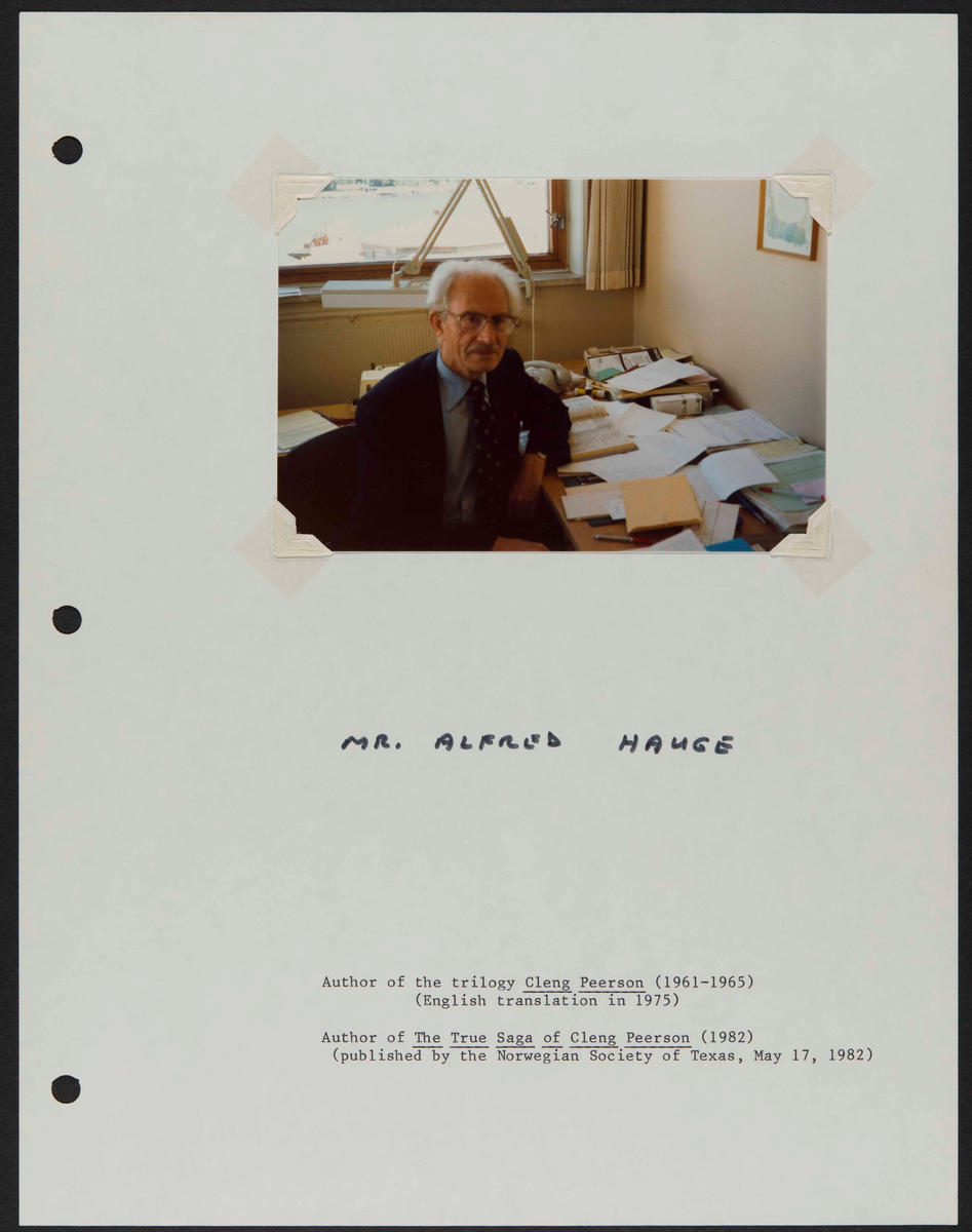 Hefte med bilder og informasjon knyttet til Cleng Peerson og hans fødested, Tysvær