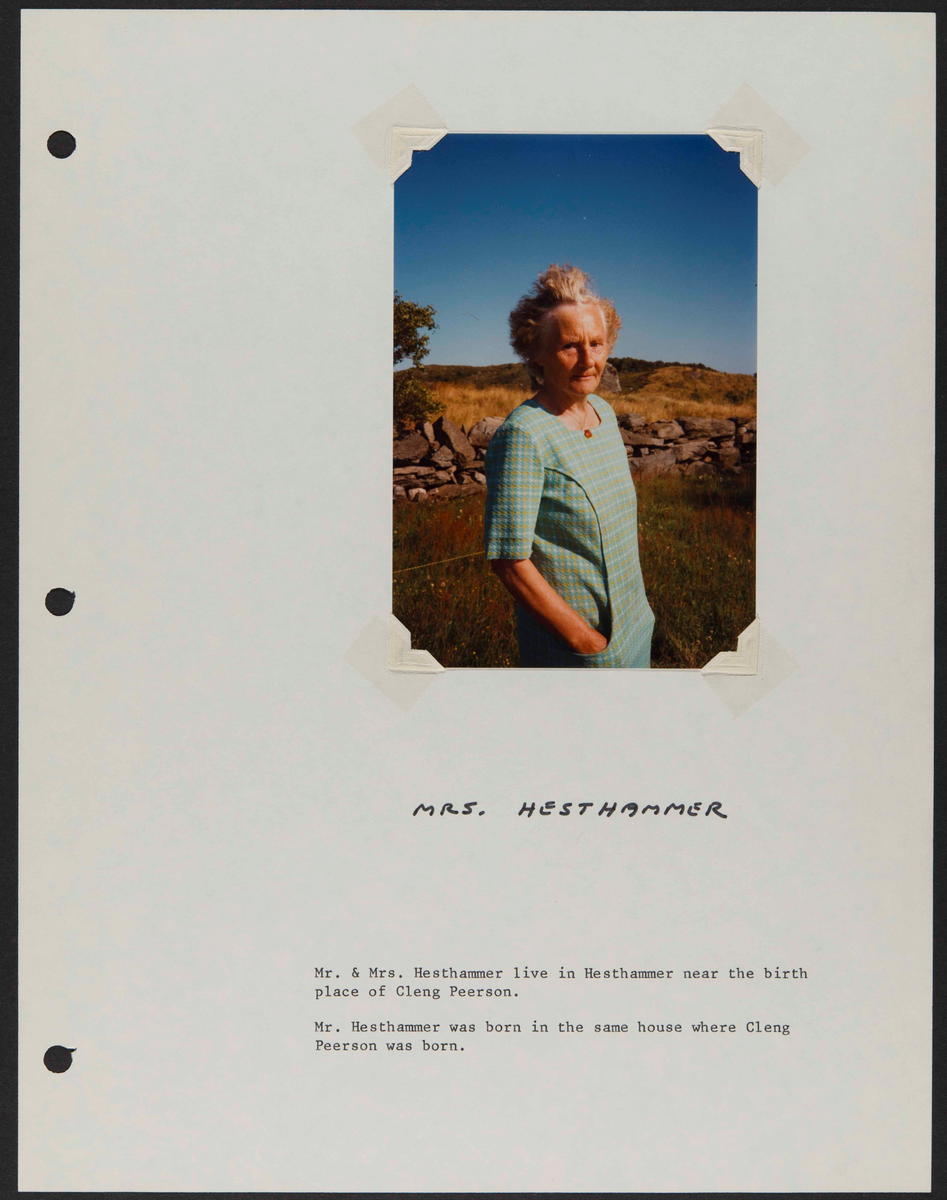 Hefte med bilder og informasjon knyttet til Cleng Peerson og hans fødested, Tysvær