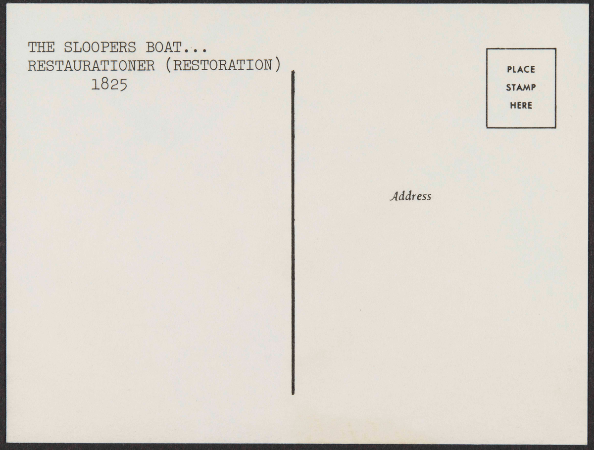 Tegning av seilskipet Restauration på åpent hav