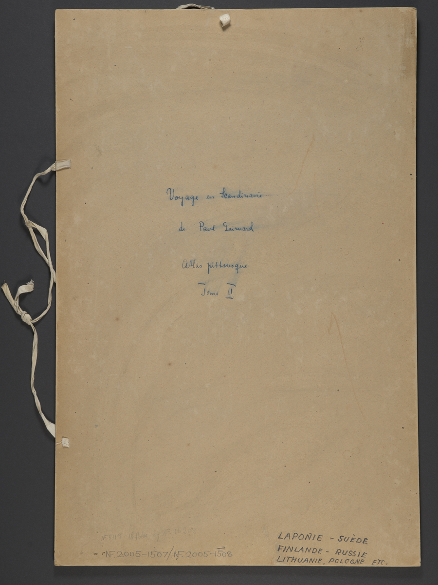 Plansjeregister med nummerert, kort beskrivelse av plansjene/litografiene. Fransk tekst.