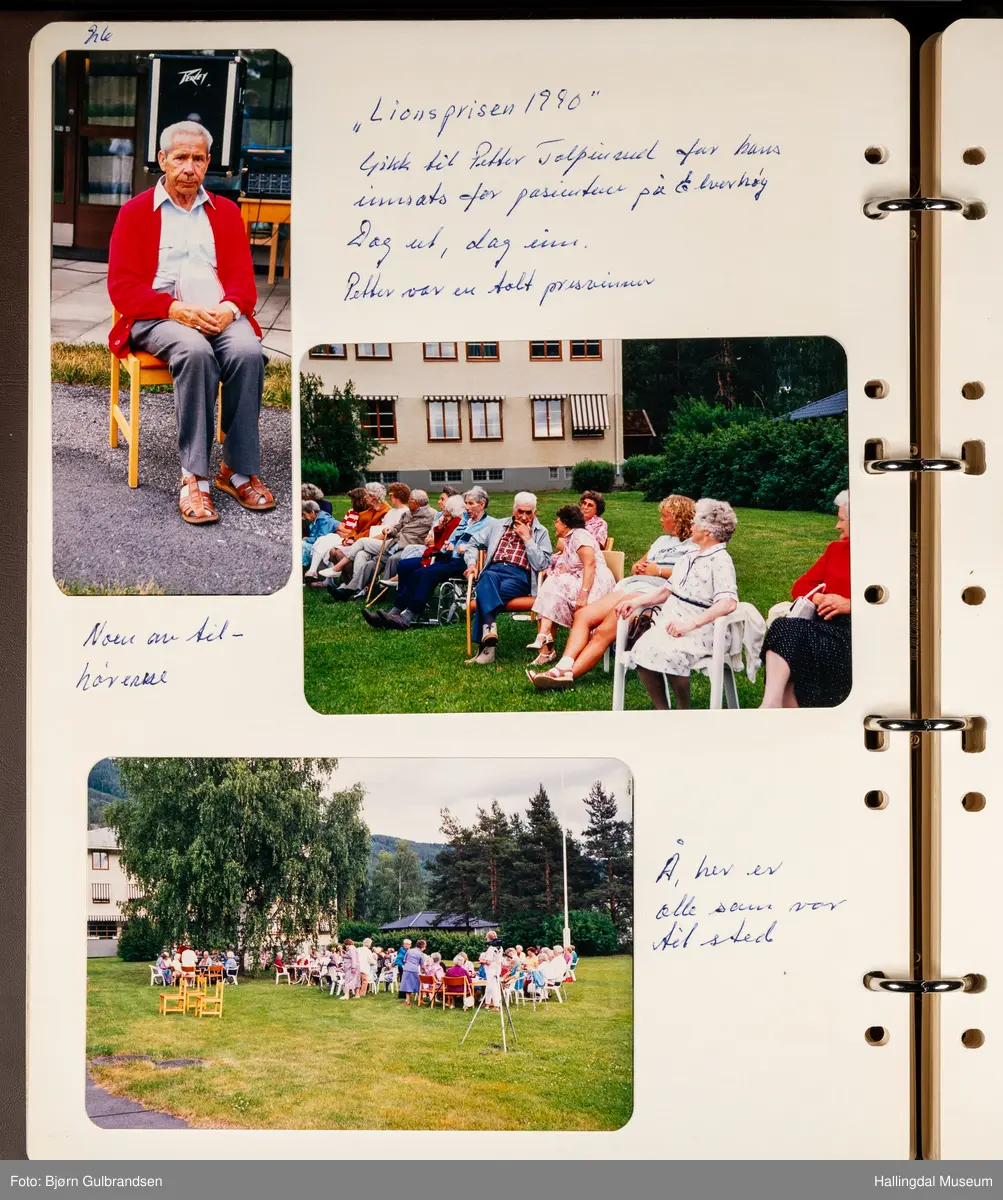 Et brunt album med 80 sider med tekst og bilder. Laget av Lions Club Nesbyen.   