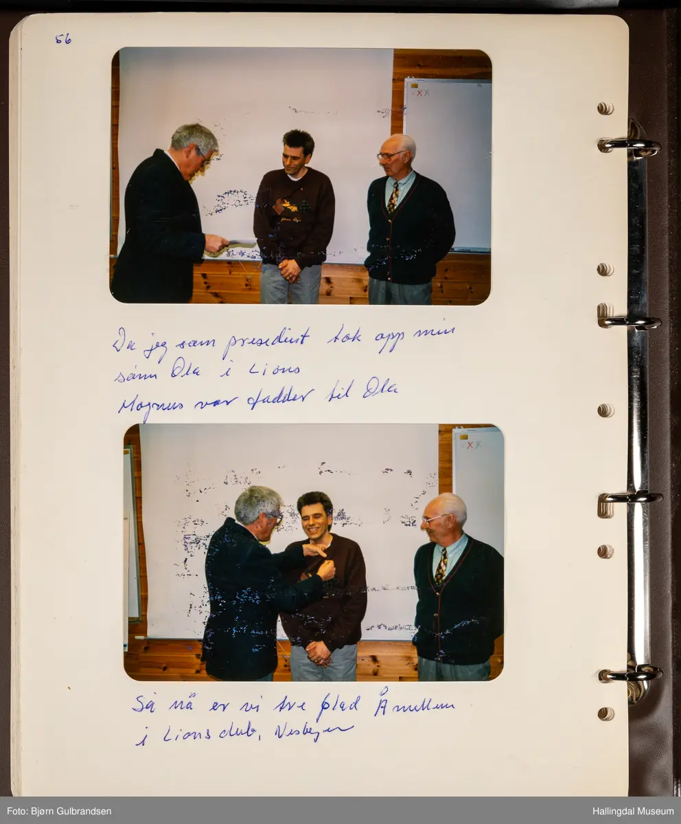 Et brunt album med 80 sider med tekst og bilder. Laget av Lions Club Nesbyen.   