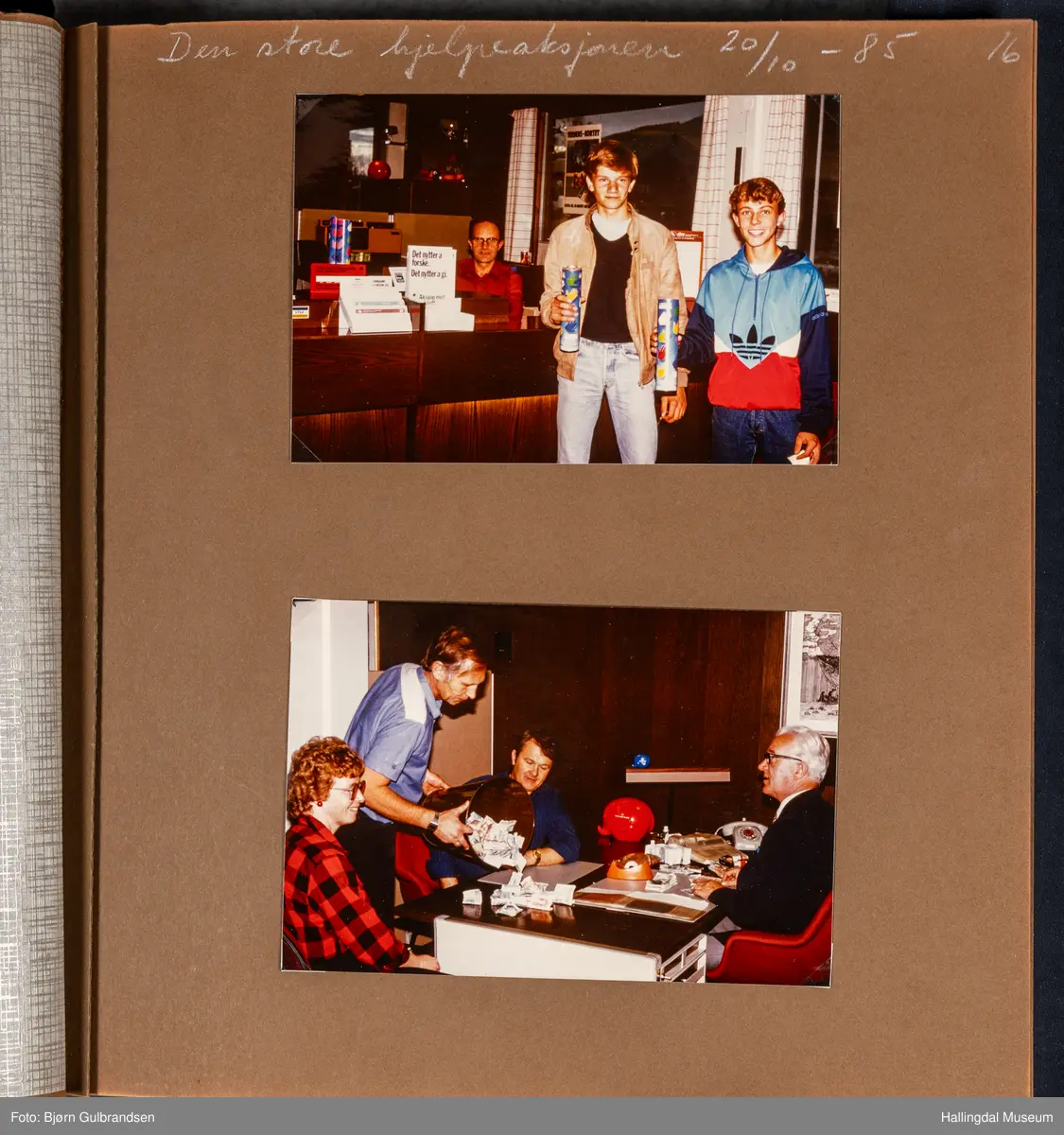 Et brunt læralbum med 74 sider med tekst og bilder. Laget av Lions Club Nesbyen.   