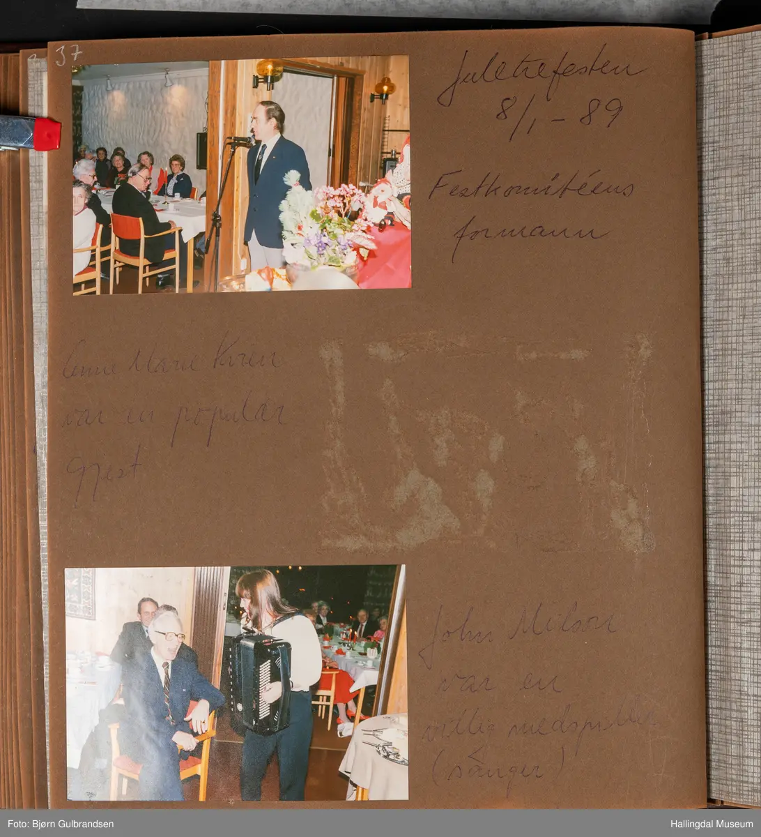Et brunt læralbum med 74 sider med tekst og bilder. Laget av Lions Club Nesbyen.   