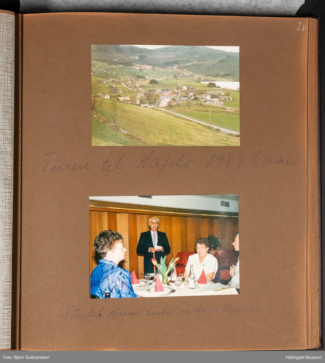 Et brunt læralbum med 74 sider med tekst og bilder. Laget av Lions Club Nesbyen.   