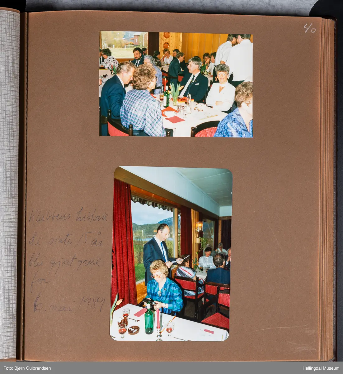 Et brunt læralbum med 74 sider med tekst og bilder. Laget av Lions Club Nesbyen.   