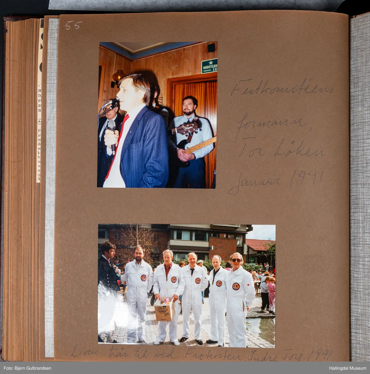 Et brunt læralbum med 74 sider med tekst og bilder. Laget av Lions Club Nesbyen.   