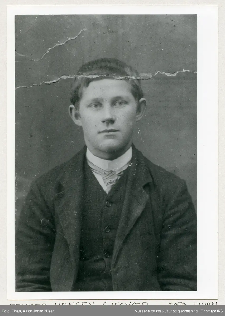 Portrett av Edvard Hansen, Gjesvær. Foto: Einan/Hammerfest.