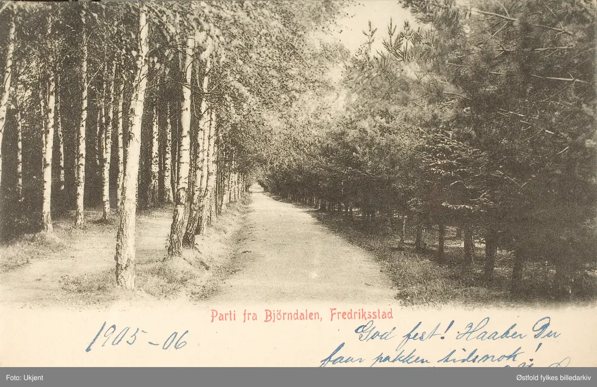 Bjørndalen i Fredrikstad, postkort.