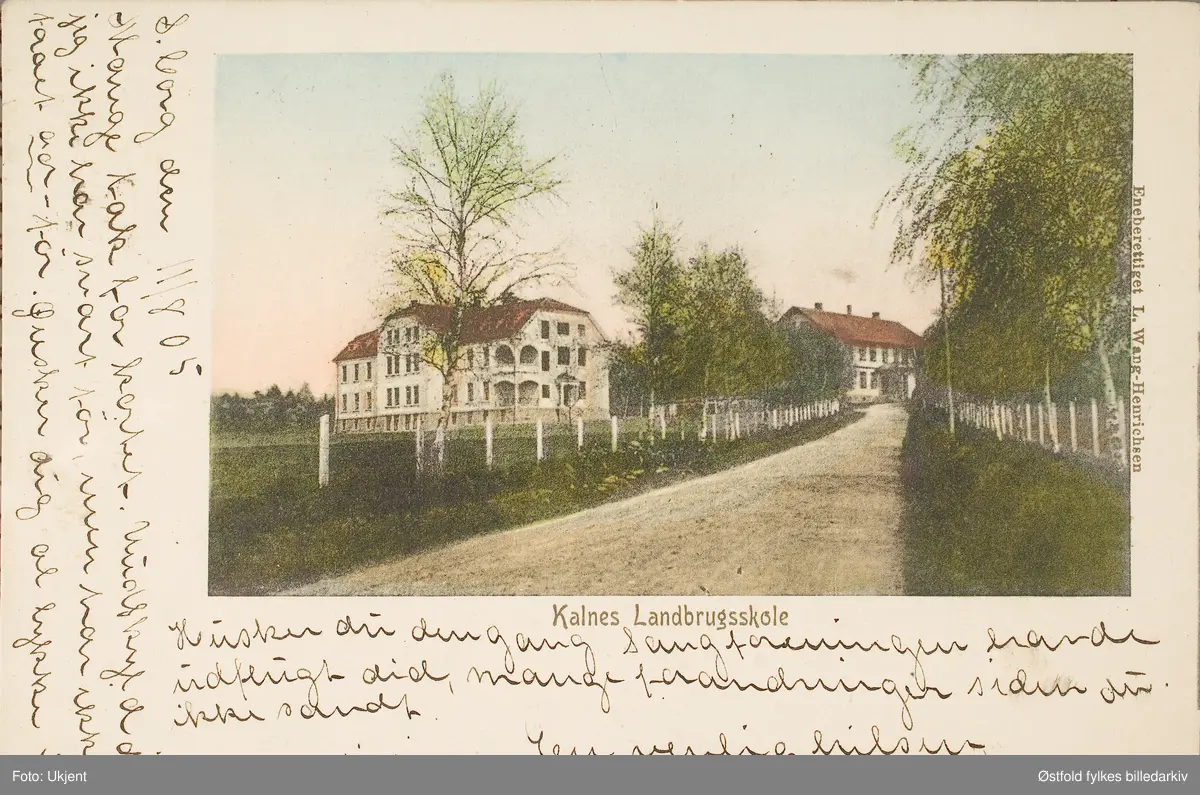 Kalnes jordbruksskole i Tune. Postkort.